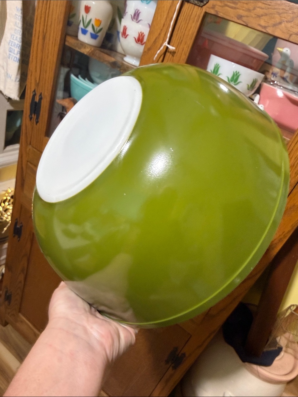 Pyrex avocado green Glass Mixing Bowl 404 4qt